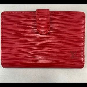 LOUIS VUITTON Red Epi Portefeuille Viennois Wallet